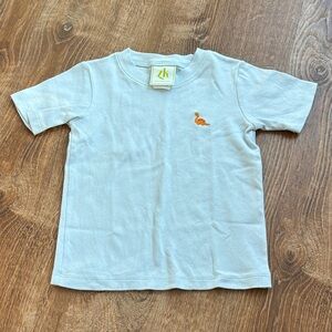 ZK Kids Light Blue Short Sleeve Tee with Orange Dino Accent